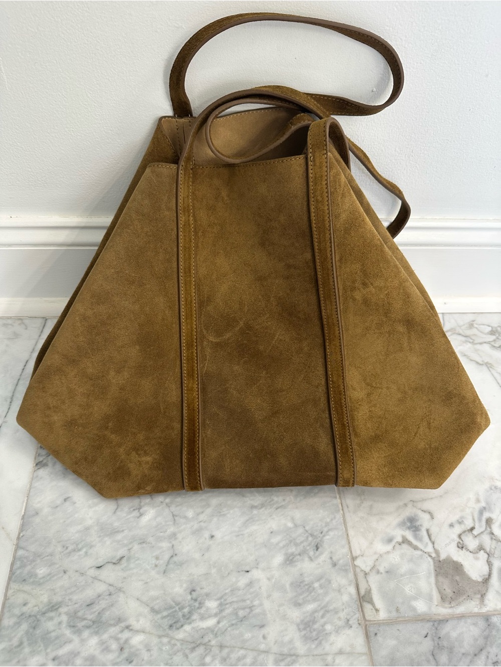ZARA MAXI Suede Leather Tote - Picture 15 of 16